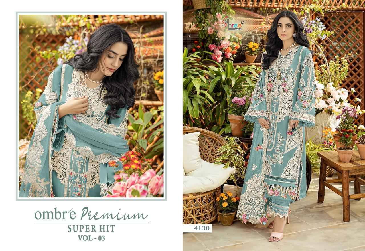 OMBRE PREMIUM SUPER HIT VOL-3 By Shree Fab 4125 to 4128 Series Beautiful Pakistani Suits Colorful Stylish Fancy Casual Wear & Ethnic Wear Pure Cotton Print Dresses At Wholesale Price